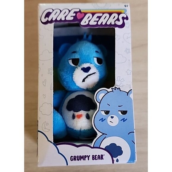 NEW, Care Bears GRUMPY Bear BLUE Micro Mini 3” Plush Stuffed Animal Basic Fun - Picture 1 of 5